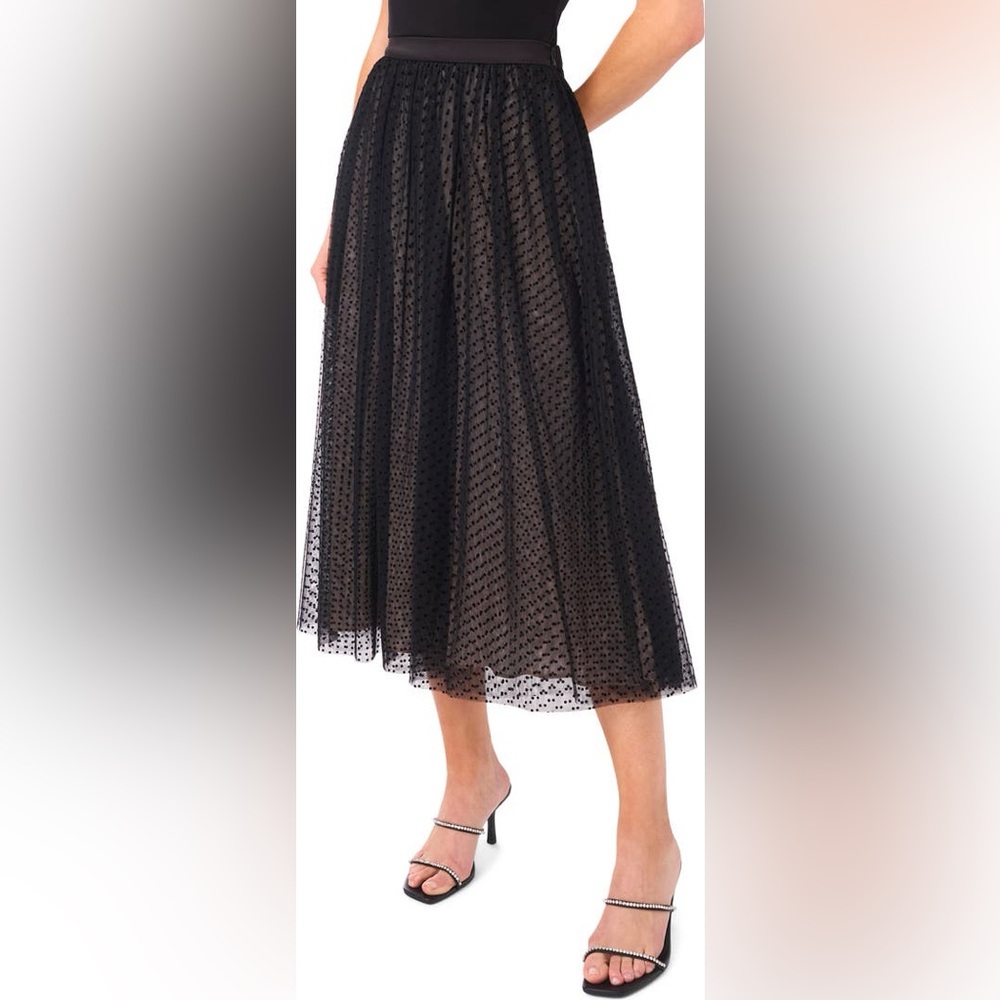 Elegant Black Polka Dot Skirt